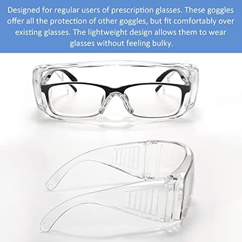Queekay Safety Glasses over Eyeglasses, Safety Goggles