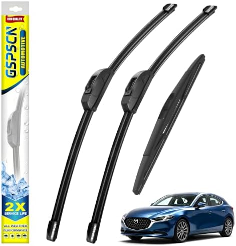 GSPSCN Windshield Wiper Blades for Mazda 3 Hatchback 2019-2026 (Pack of 3)