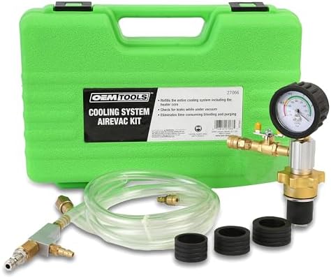 OEMTOOLS 27066 Coolant System Refiller Kit, 3 Adapters | Remove Air Trapped in Cooling System, Test Radiator and Heating Core Lines for Leaks | Fits Radiator Necks and Coolant Reservoirs