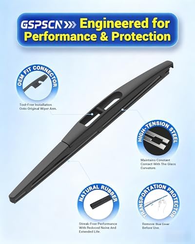 GSPSCN 10 Inch Rear Wiper Blade, OEM Quiet Streak-Free Rear Window Wiper