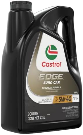 Castrol EDGE Euro 5W-40 A3/B4 Advanced Full Syn Motor Oil, 5 Qt, Pack of 3