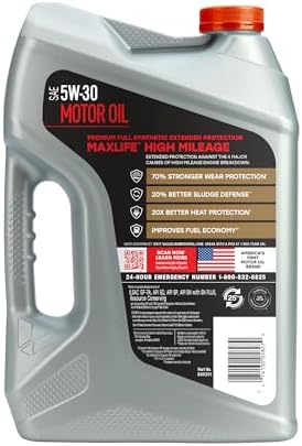 Valvoline MaxLife Extended Protection High Mileage 5W-30 Full Synthetic Motor Oil 5 Quart