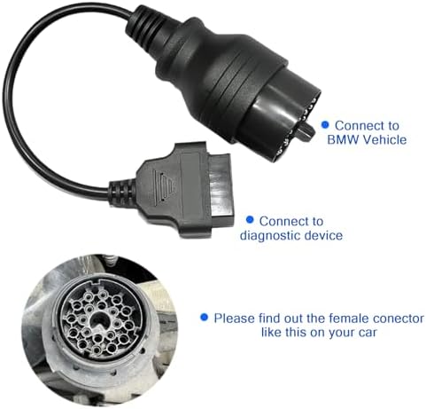 OBD1 to OBD2 Adapter for BMW 20 Pin to 16 Pin OBD2 Diagnostic Cable