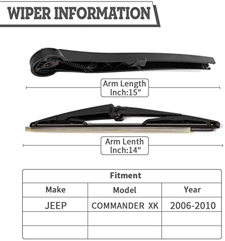 Rear Windshield Wiper Arm & Blade for Jeep Commander 2006-2010