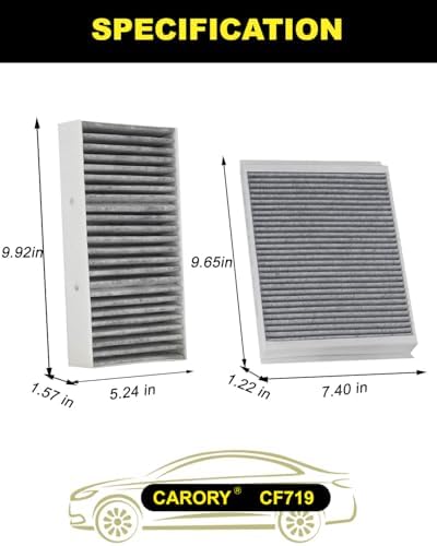 CARORY Activated Carbon Cabin Air Filter for Mercedes Benz 2016-2018 GLE350, 2016-2019 GLE400, 2012-2015 ML350, 2017-2019 GLS450, OE# 1668300318, CF11719, CF719