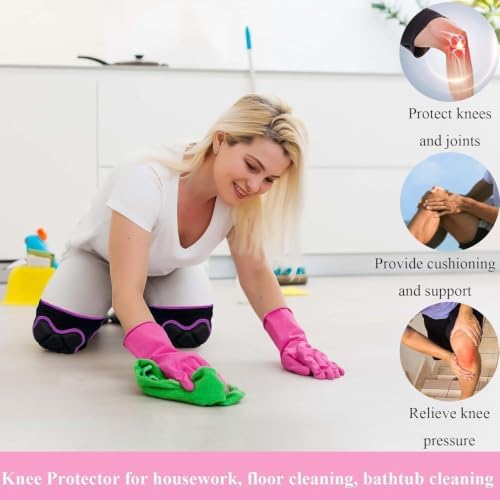 Men/Women Knee Pads, Adjustable Flexible Foam Padding, Rose Red L (1 Pair)