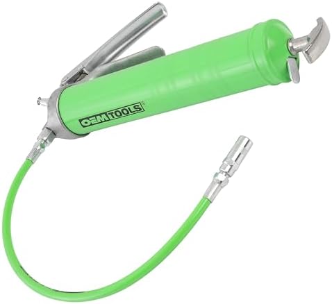 OEMTOOLS 87203 Pistol Grip Grease Gun with 18" Hose and Coupler, Grease Gun Kit, Grease Gun with Flexible Hose, Auto Grease Gun, 6000 Maximum PSI