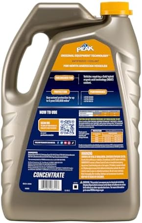 PEAK OET Gold Concentrate Antifreeze/Coolant for North American Vehicles