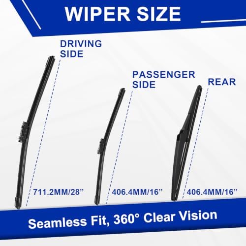 KAIYI 3 Windshield wipers Compatible with Toyota Prius 2016-2022