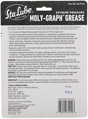 Sta-Lube Moly-Graph Extreme Pressure Multi-Purpose Grease SL3144 - [Pack of 3] 3 Wt Oz., Extreme Pressure, Multi-Purpose Molybdenum and Graphite Grease