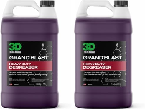 3D Grand Blast Engine Degreaser – Heavy Duty Biodegradable Cleaner for Engines, Wheels, Exhausts & More – Fast-Acting, Non-Staining – Made in USA – 1 Gallon (Pack of 2)