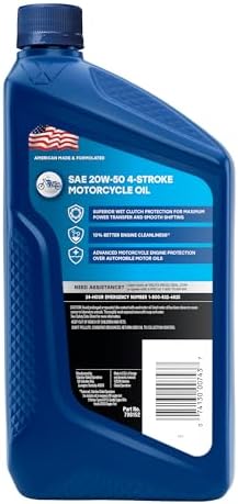 Valvoline 4-Stroke Motorcycle SAE 20W-50 Motor Oil 1 QT, Case of 6