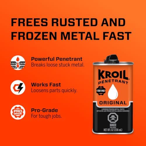 Kroil Original Penetrant - Rust Penetrating Lubricant - Corrosion Inhibitor Oil for Chains, Hinges & Stuck Metal Parts - Home & Industrial Use - Drip Can - 8 oz - 4 Pack (AZKL081C4)