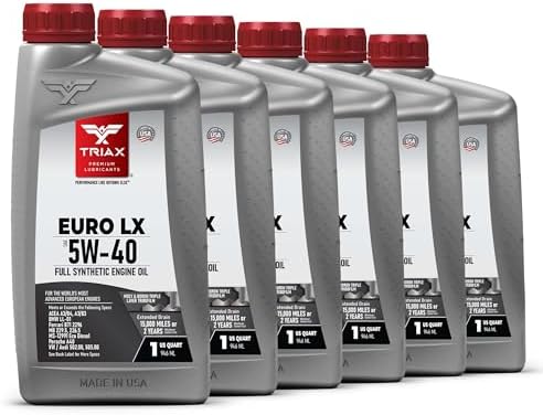 TRIAX Euro LX 5W-40 Full Syn Engine Oil - Compatible with BMW LL01, MB 229.5, 226.5, Audi/VW 502.00, 505.00, MS-12991, Porsche A40 (6 Quart Pack)