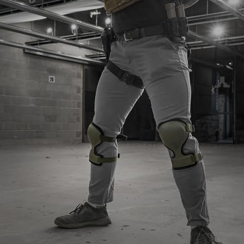 GRITR Tactical Knee Pads - Heavy Duty Knee Protectors, Range Green