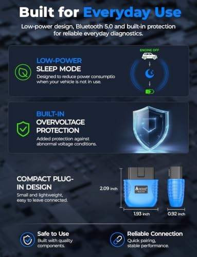 NEXAS NexLINK Bluetooth OBD2 Scanner with Live Data for All US Cars
