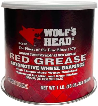 Wolf's Head Red Grease NLGI #2 (836-88306-93) 1 Pound Tub, Pack of 12 | Made in USA