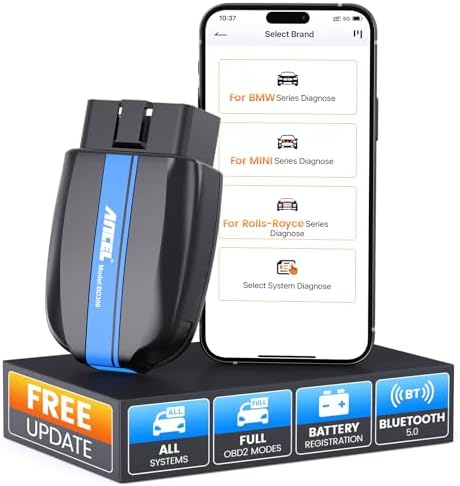 ANCEL BD300 Bluetooth OBD2 Scanner, Full System Code Reader and Diagnostic Tool for BMW with Battery Registration Service Reset EPB CBS ETC ABS Airbag & Powerful OBD2 Functions