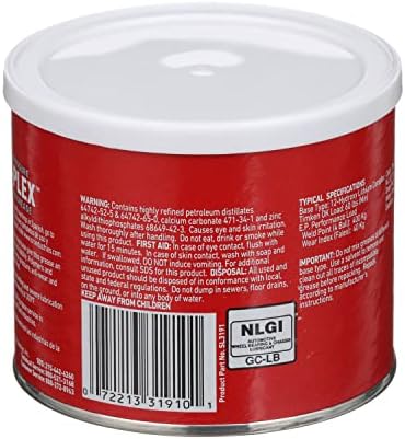 Sta-Lube Sta-Plex Extreme Pressure - 14-Ounce Can Premium Red Grease, 3191