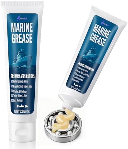 2 Pack 3.38 oz Marine Grease Tube, Premium Marine Grade Grease, Waterproof High Temp (0°F - 500°F) Bearing Lube for Propeller Shafts, Rudder Bearings, Trailers & Boat Maintenance