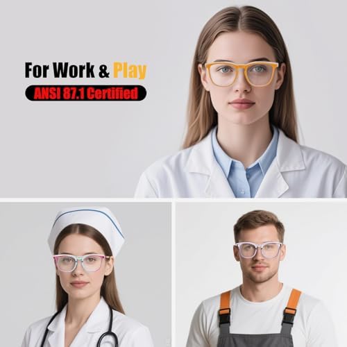 KeeiZoes Safety Glasses Anti Fog Goggles For Women, Nurses Protective Eyewear Blue Light & UV Blocking Eye Protection Glasses