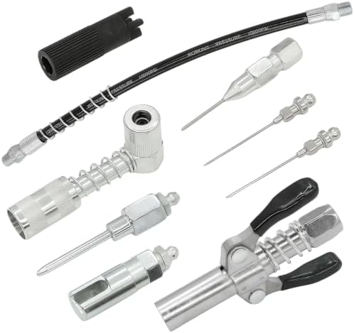 Grease Gun Coupler Kit, 90 Degree Adapter, 9-Piece