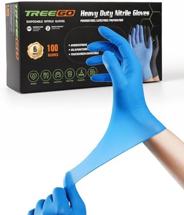 TREEGO Blue Nitrile Gloves, Small, 6 Mil Medical Exam Gloves, 1000 Count