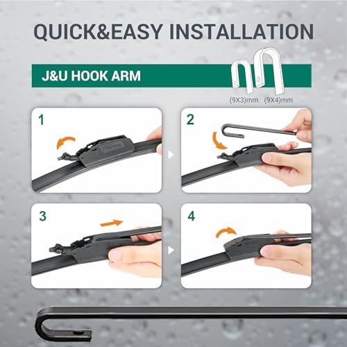 CDWTPS 26"+17" Windshield Wiper Blades for Hyundai, 2 Pack