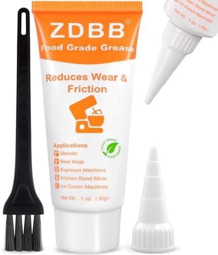 ZDBB Food Grade Grease for Kitchenaid Stand Mixer Odorless Food Grade Equipment Lubricant with PTFE Espresso Machine Grease Sanitary Lubricant for Beer Kegs, Meat Slicer, Grinders, 1 oz 1-Pack