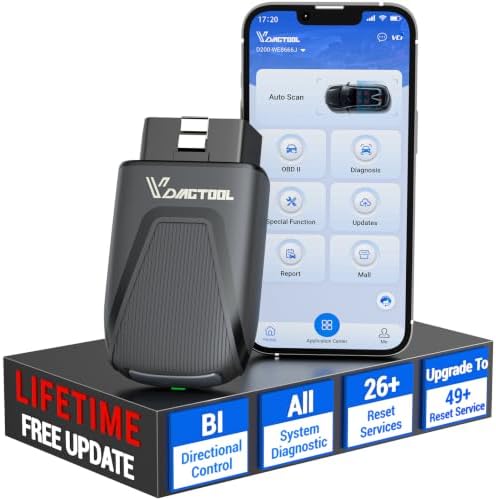 VDIAGTOOL D200 Bluetooth OBD2 Scanner with Bidirectional for iOS & Android