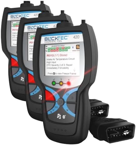 BLCKTEC 420 Bluetooth OBD2 Scanner Diagnostic Tool - Vehicle Code Reader for Car - Clears Check Engine Light - Comes with Premium OBD App On IOS & Android - Works For All Cars 1996 & Newer (Pack of 3)