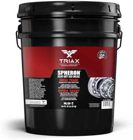 TRIAX Spheron High Temp Wheel Bearing Grease, Tacky Lithium Complex, Heavy Duty Waterproof (35 Pound Pail)