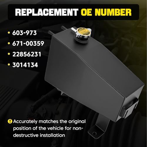 Upgrade 603-973 Aluminum Alloy Coolant Expansion Reservoir Tank with Cap