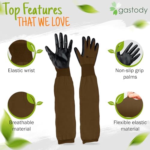 Long Sleeve Gardening Gloves for Women & Men, Long Cuff Garden Gloves
