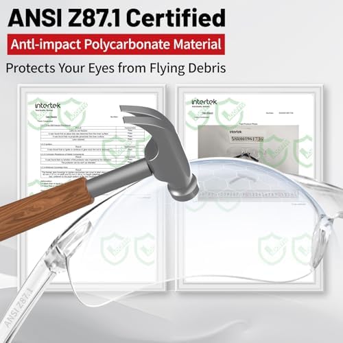 24 Pack Bulk Safety Glasses Clear Lens ANSI Z87.1 Eye Protection