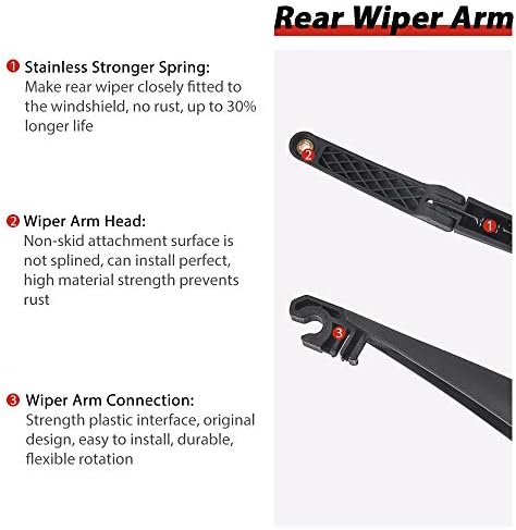 OTUAYAUTO Rear Wiper Arm Blade Replacement for Toyota 4Runner 2010-2023