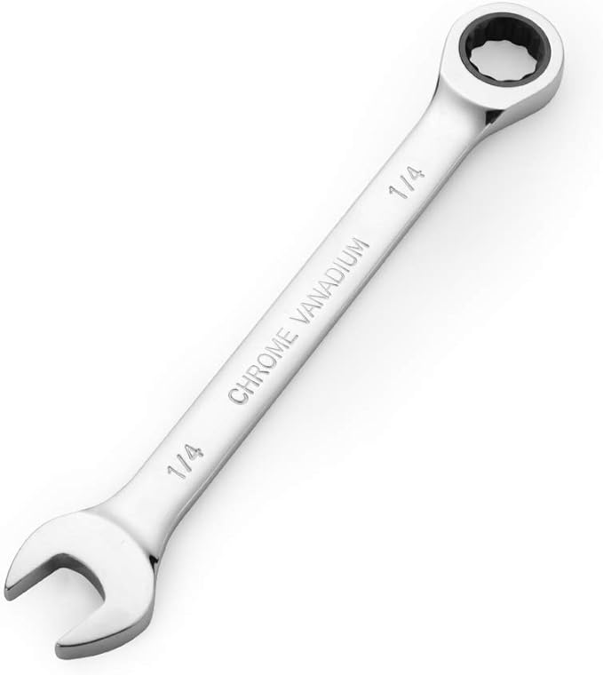 FLZOSPER 1/4 in. SAE Ratchet Wrench,Box End Head 72-Tooth Ratcheting Combination Wrench Spanner