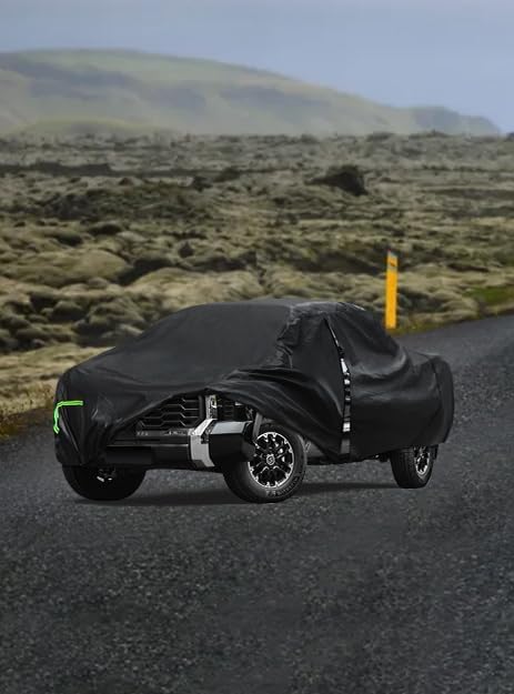 Car Cover Custom Fit for Toyota Tundra 2007-2026,6 Layers Truck Cover Waterproof All Weather for Automobiles,Outdoor Full Exterior Cover Black,Up to 233.6 inch, 5.5 Bed Length