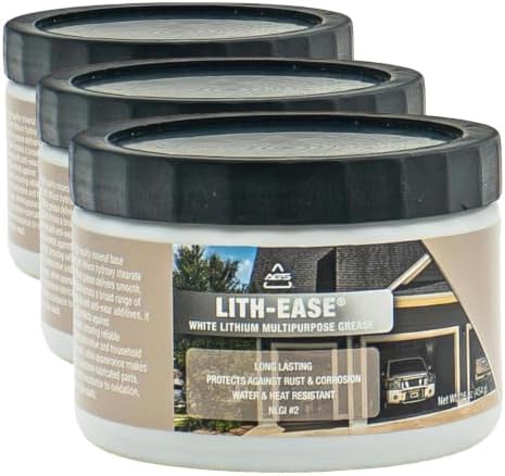 AGS Lith-Ease White Lithium Grease, 16 oz Tub, All Weather Performance, Long Lasting Heavy Duty Lubricant, Water and Heat Resistant, Protects Against Rust and Corrosion (Pack of 3)