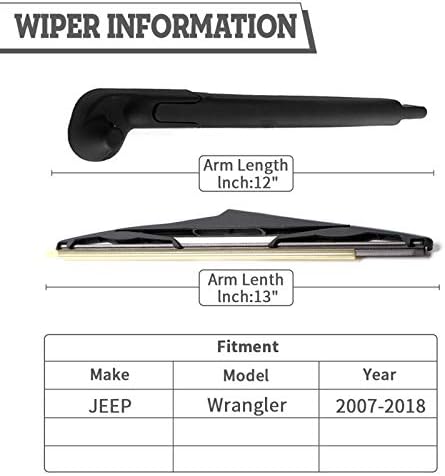 Rear Windshield Wiper Arm & Blade for Jeep Wrangler JK 2007-2018