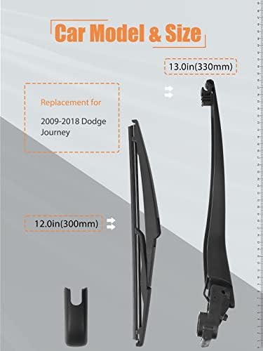 Replacement for 2009-2019 Dodge Journey Rear Wiper Arm Blade - MIKKUPPA Back Windshield Wiper Assembly Replacement - All Season Natural Rubber Cleaning Window