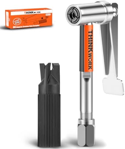 THINKWORK Upgraded 90° Grease Gun Coupler, Quick Release Grease Gun Tips