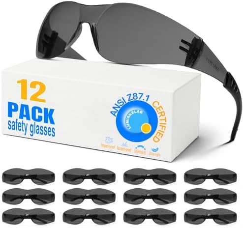Safety Glasses Ansi Z87.1 Clear Safety Glasses Bulk Impact Scratch Resistant Lens Protective Eyewear for Men Women