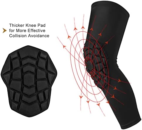 SZKANI Knee Pads Compression Leg Sleeve Knee Sleeve for All Sports Wrestling Protector Gear, 1 Pair of Knee Paded