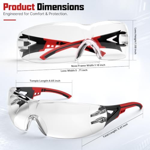 12 Pack Clear Safety Glasses Bulk for Men Women ANSI Z87.1 UV Protection