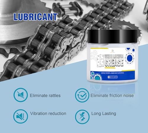 White Lithium Grease 4oz - Multi-Purpose High Temp Lithium Lubricant for Automotive, Marine, Industrial Use - Multi-Purpose Gear Lubricant for Bearings, Chains, Gears - Dielectric Grease with Brush