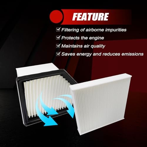 FZJDSD Engine Air Filter & Cabin Air Filter Combo Set Compatible with Nissan Rogue 2021 2022 2023 Replace 16546-6RA0A 27277-6RC0A 2-Pack Air Filter Set