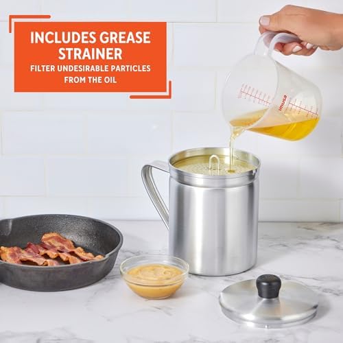 IMUSA USA 1.5 Quart Aluminum Grease Dispenser, Silver (Pack of 3)