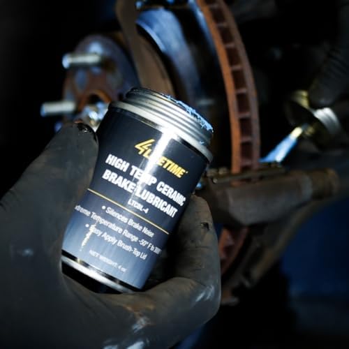 High Temp Ceramic Brake Lubricant - Superior Heat Resistance, Prevents Seizing, Stops Squeaking - Easy Application 4oz Brush Top Can