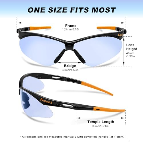 ProtectX Safety Glasses for Men & Women, Safety Sunglasses